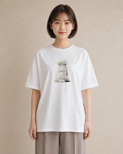 グラフィックTシャツ レディース トイプードル プードル 犬 いぬ イラスト 水彩風 友達ギフト 部屋着 白T