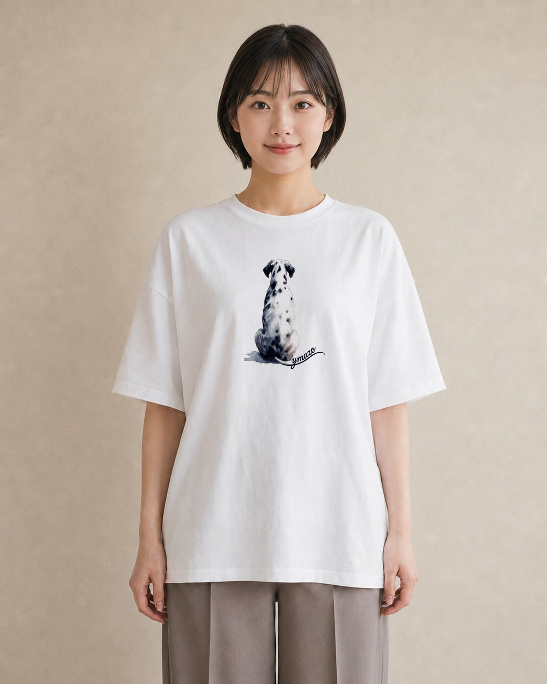 Tシャツ レディース ミックス犬 犬 いぬ イラスト 韓国風 部屋着 女性向けギフト 白T