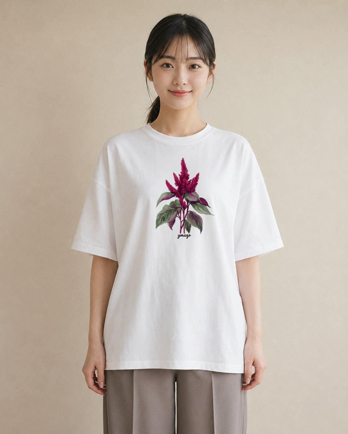 デザインTシャツ レディース ポスト 野の花 レトロ ナチュラル アンティーク イラスト カジュアル 送別ギフト 通勤 白T