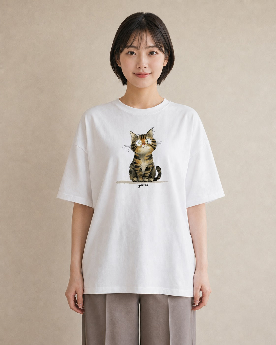 半袖Tシャツ レディース 猫好き 猫 ねこ イラスト モード 敬老の日 ホワイトデー 白T