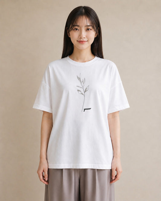 デザインTシャツ レディース 小花 花 フラワー イラスト 普段使い ビーチ デイリーウェア 白T