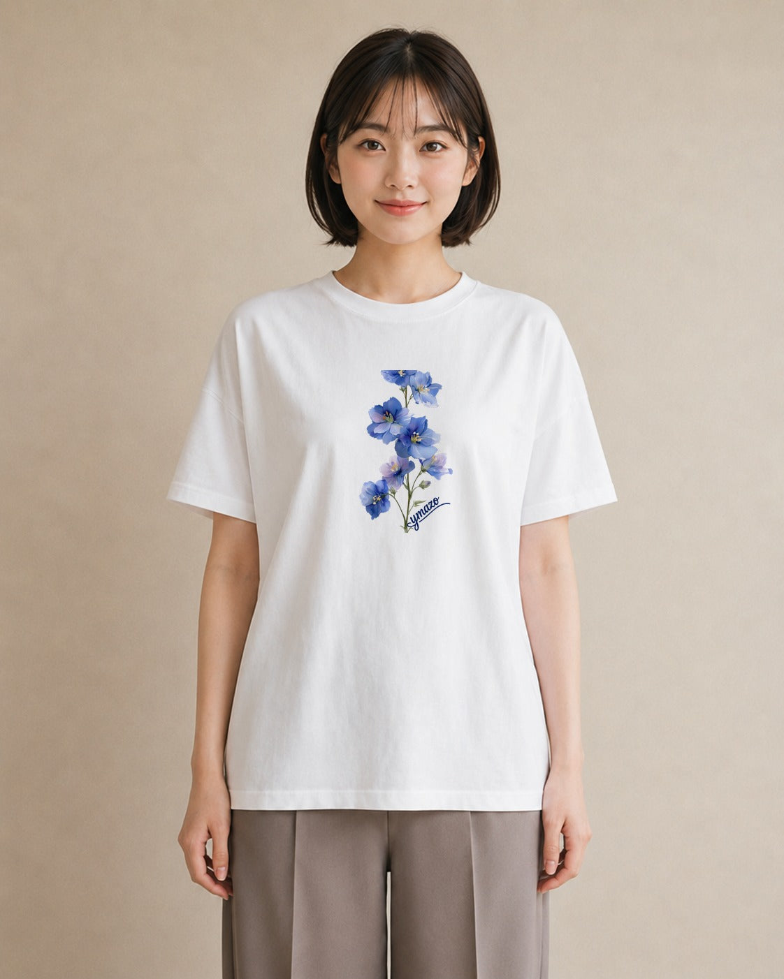 Tシャツ レディース あさがお 朝顔 花 花柄 イラスト こなれ感 デイリーウェア 休日 白T