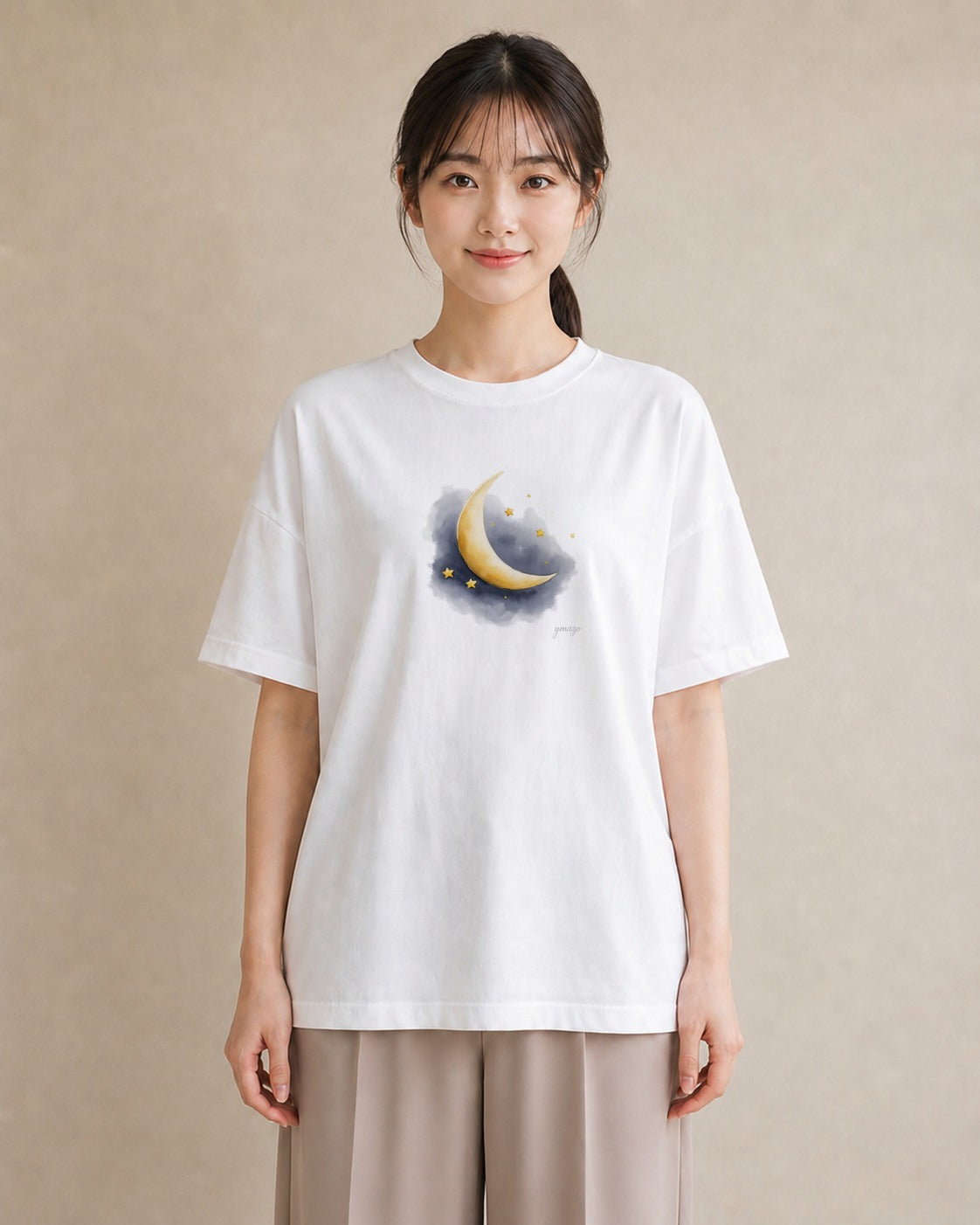 半袖Tシャツ レディース 天の川 星空 宇宙 イラスト ミセス 春コーデ 白T