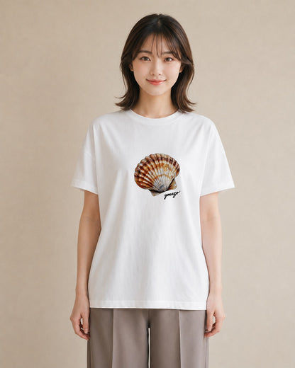 Tシャツ レディース ヤドカリ 海の生き物 海 イラスト ニュアンス レイヤード 友達ギフト 白T