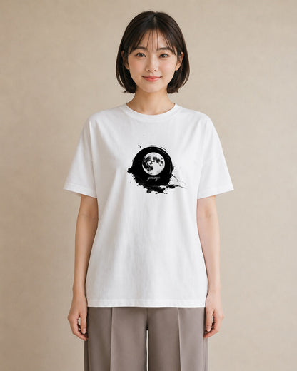 プリントTシャツ レディース 青の水彩 風景 ブルー ナチュラル アンティーク イラスト お洒落 送別ギフト 通勤 白T