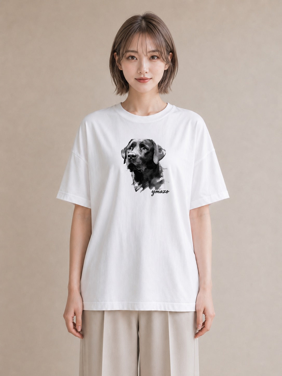 Tシャツ レディース ラブラドールレトリバー 犬 いぬ イラスト 旅行コーデ 散歩 お出かけ 白T