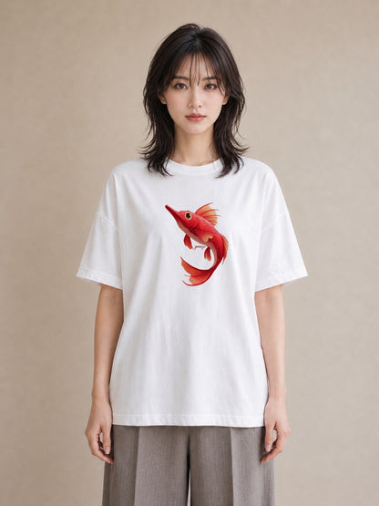 半袖Tシャツ レディース グッピー ペット 動物 イラスト モード ミセス 春コーデ 白T