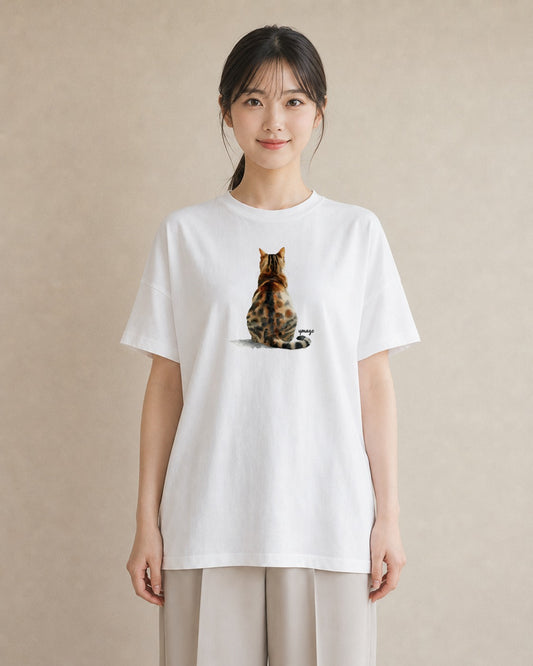 Tシャツ レディース 子猫 猫 ねこ イラスト きれいめカジュアル 女性 旅行用 白T