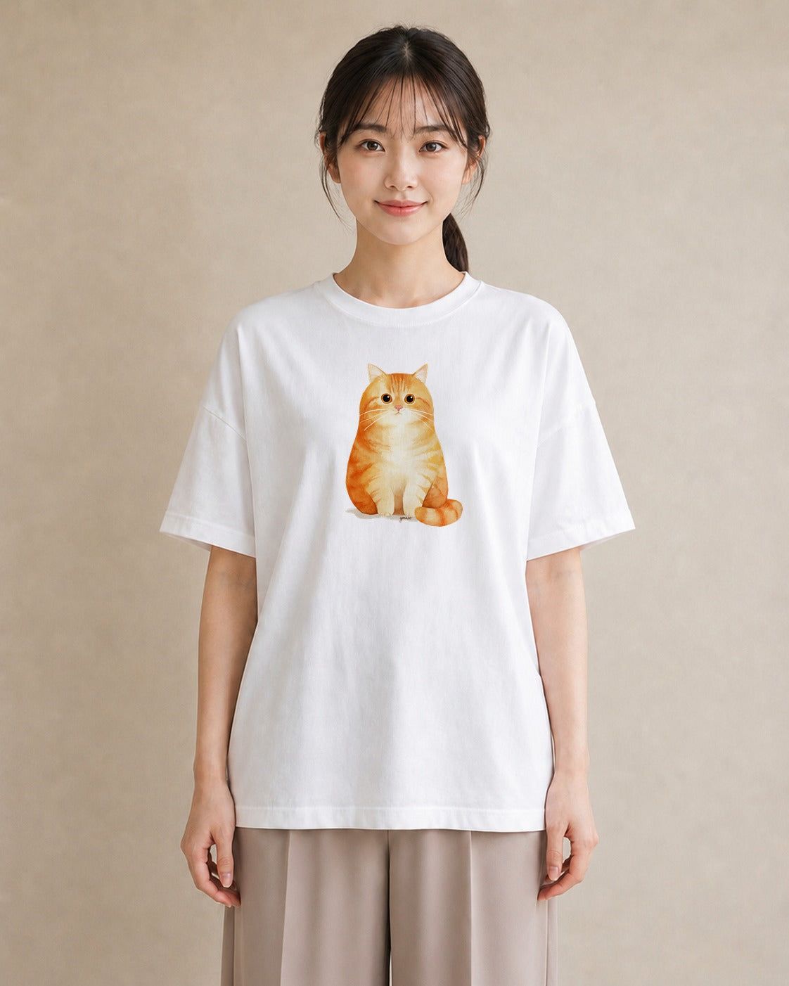 半袖Tシャツ レディース アメリカンショートヘア 猫 ねこ イラスト ポップ 旅行 母娘コーデ 白T