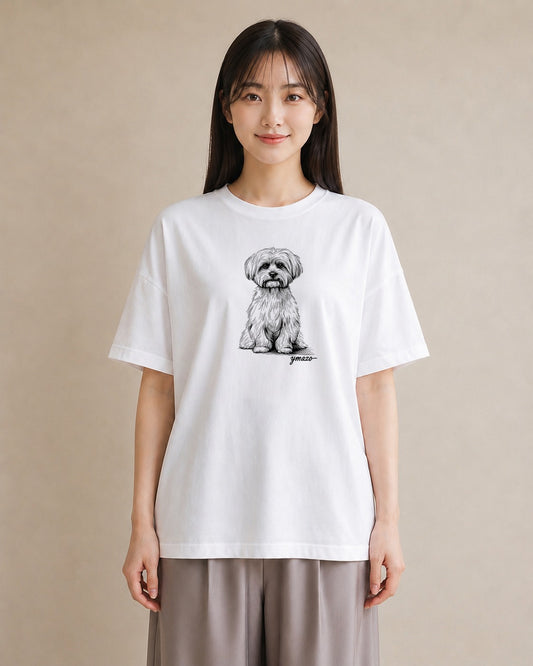 Tシャツ レディース マルチーズ 犬 いぬ イラスト 上品 ギフト 母の日 白T