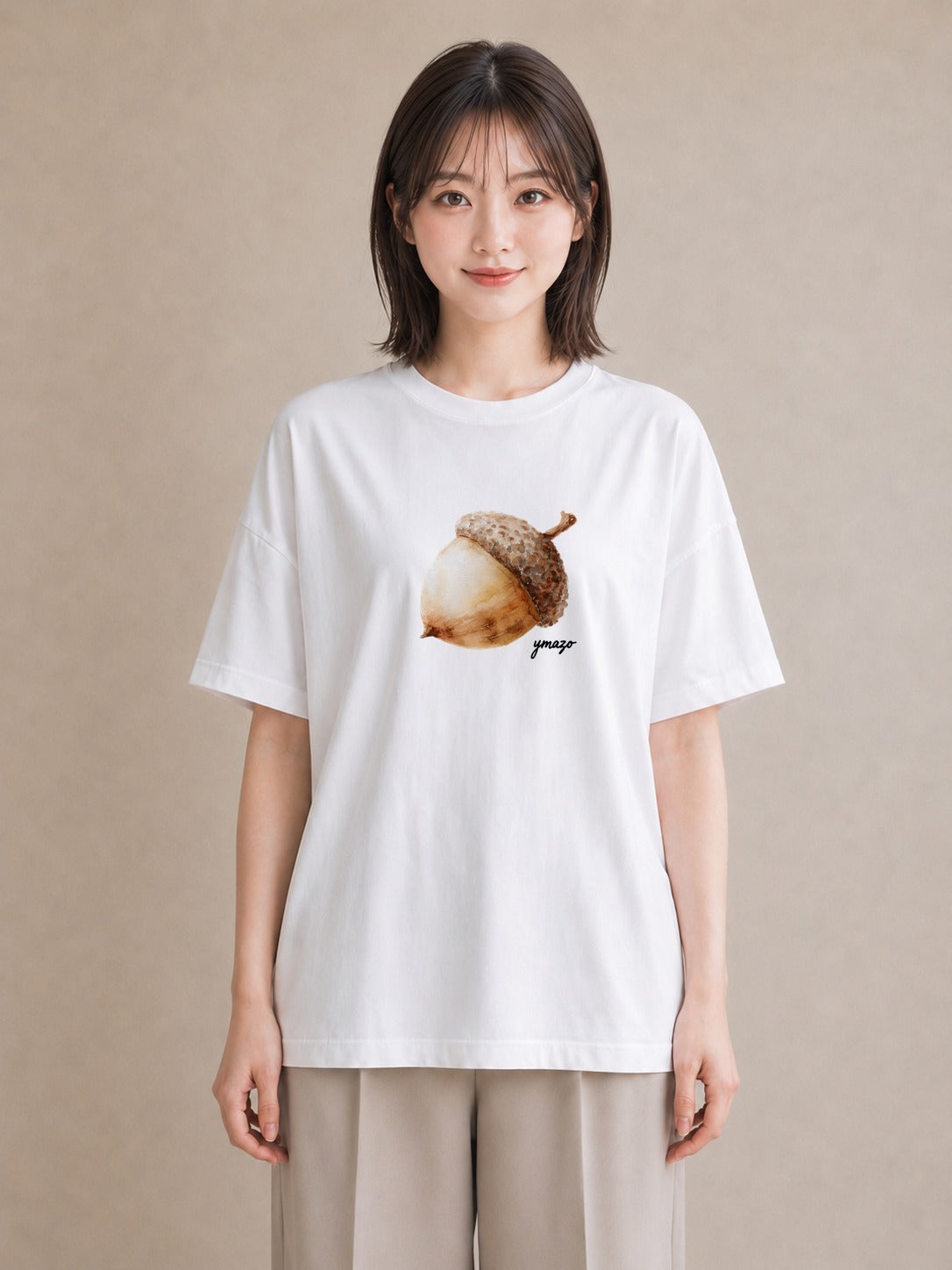 Tシャツ レディース リス ペット 動物 イラスト カジュアル 海 カフェ巡り 白T