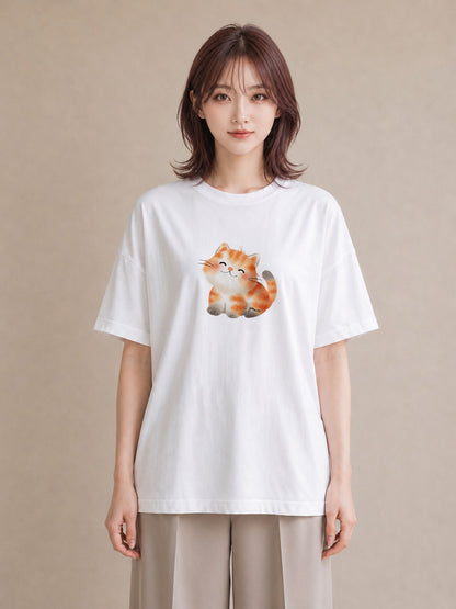 半袖Tシャツ レディース ラグドール 猫 ねこ イラスト レトロ 旅行用 海 白T