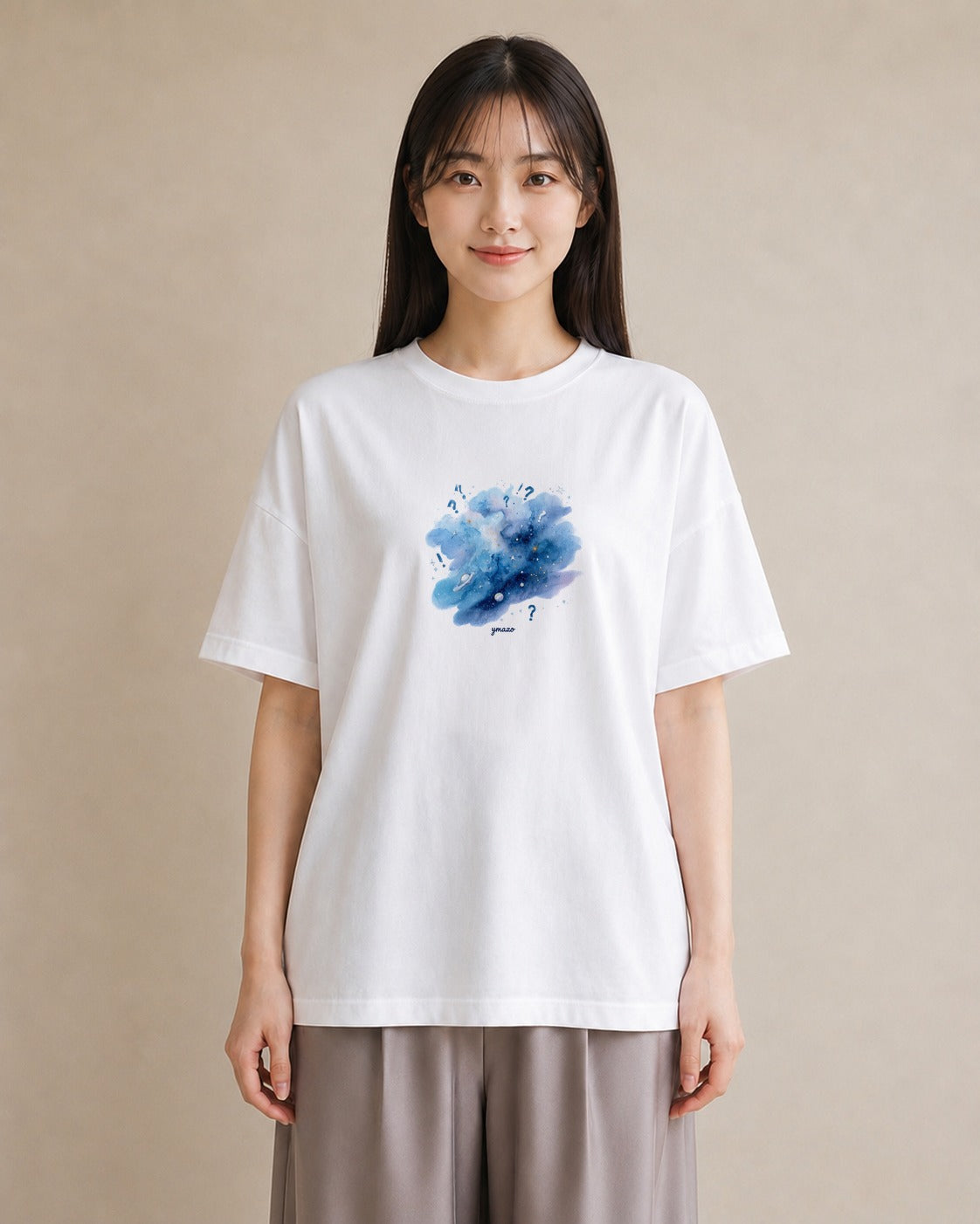 Tシャツ レディース 魚座 星空 宇宙 イラスト 抜け感 社会人 女性 白T