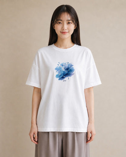 Tシャツ レディース 魚座 星空 宇宙 イラスト 抜け感 社会人 女性 白T