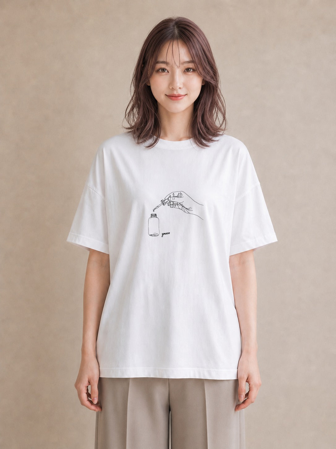 プリントTシャツ レディース 香水 香水瓶 パフューム イラスト きれいめカジュアル 母娘コーデ 自分用 白T