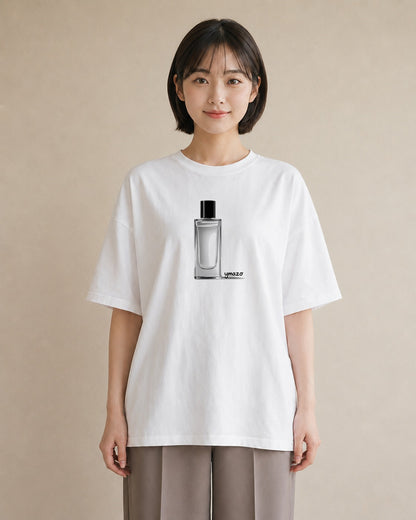グラフィックTシャツ レディース 香水 香水瓶 パフューム イラスト モード 自分用 ルームウェア 白T