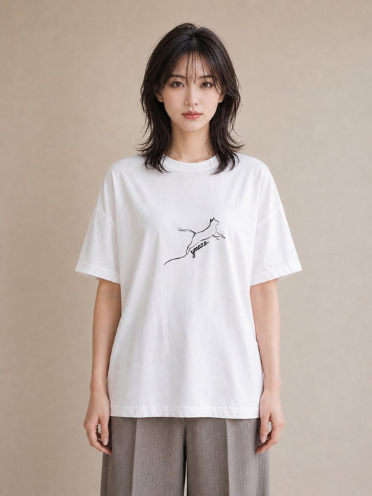 Tシャツ レディース 猫 ねこ ネコ イラスト カジュアル 姉妹 送別ギフト 白T
