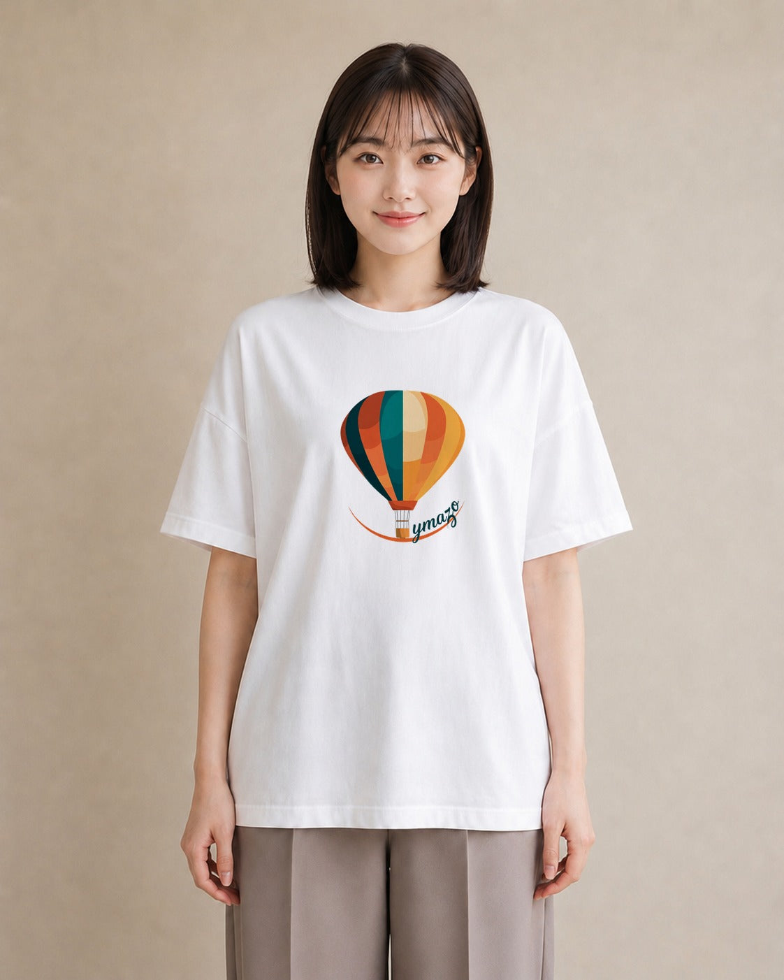 グラフィックTシャツ レディース 気球 星空 宇宙 イラスト 旅行コーデ 部屋着 女性向けギフト 白T