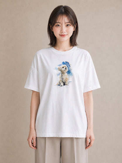 グラフィックTシャツ レディース 犬好き 犬 いぬ イラスト 可愛い 自分用 ルームウェア 白T