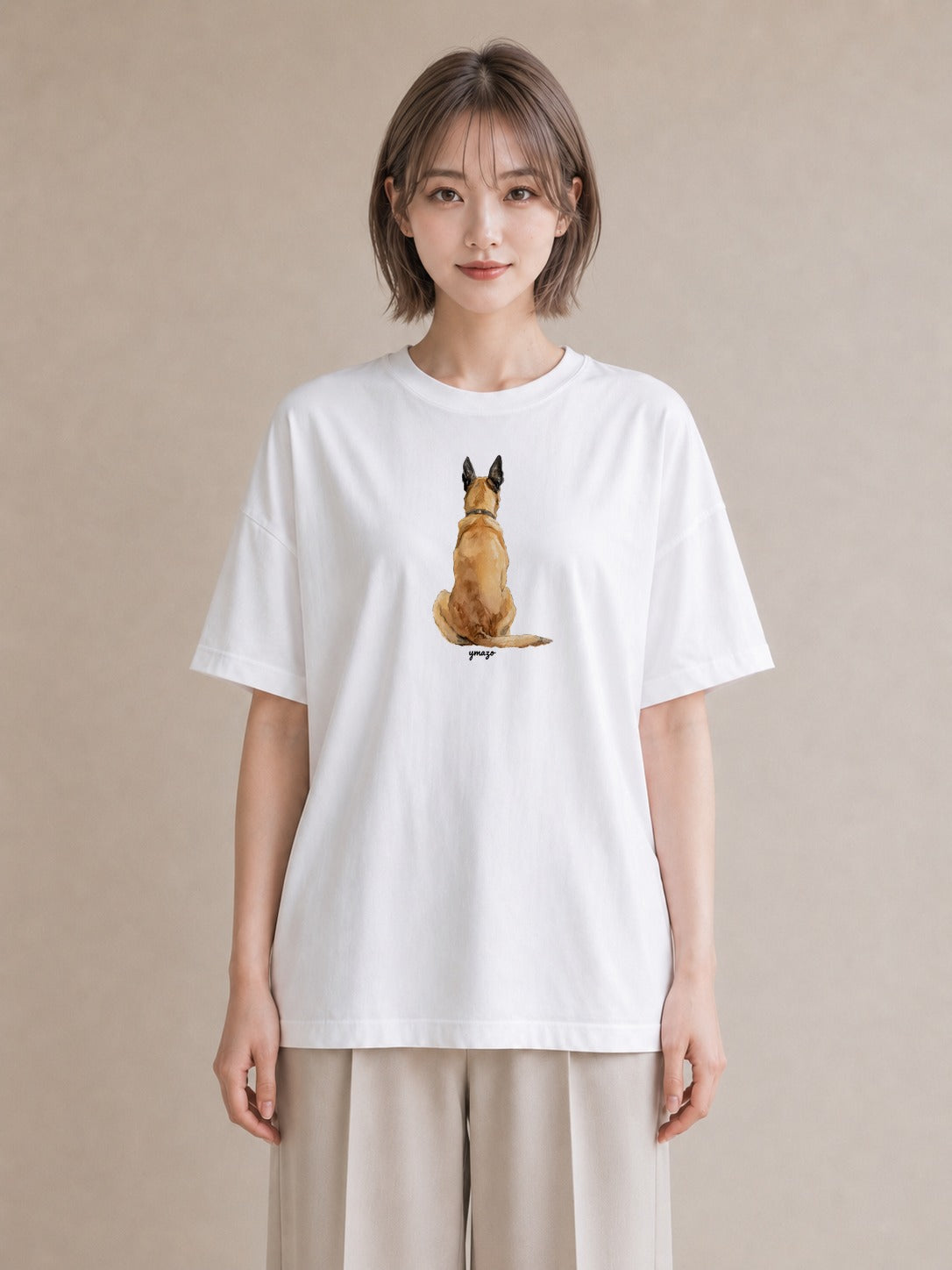 グラフィックTシャツ レディース アビシニアン 猫 ねこ イラスト きれいめ 帰省 ラフ 白T