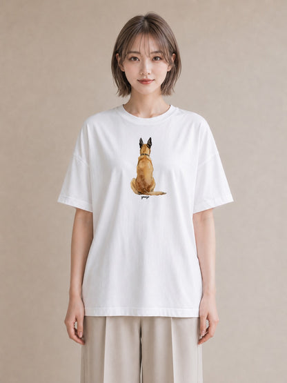 グラフィックTシャツ レディース アビシニアン 猫 ねこ イラスト きれいめ 帰省 ラフ 白T