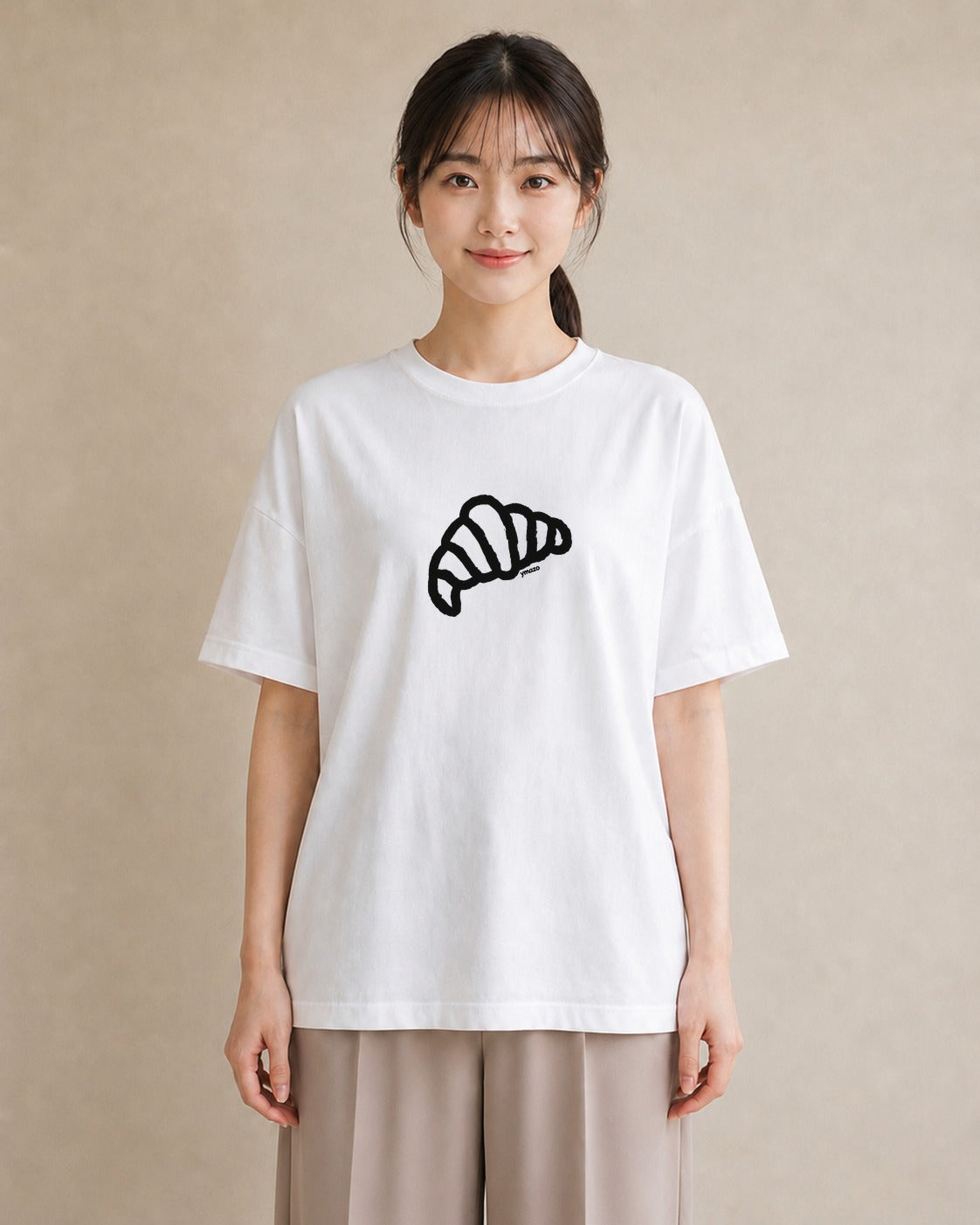 Tシャツ レディース パン ベーカリー レトロ イラスト ラフ 社会人 女性 白T