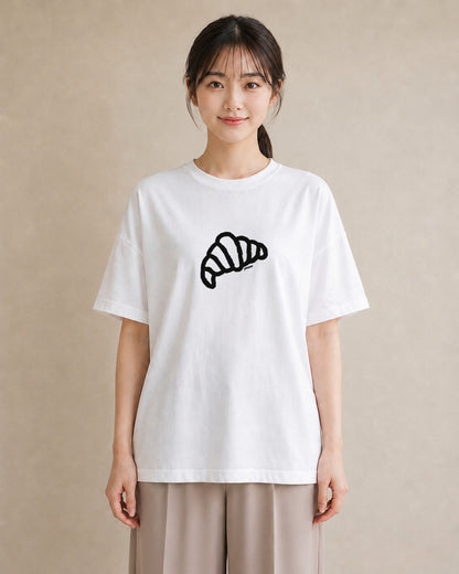 Tシャツ レディース パン ベーカリー レトロ イラスト ラフ 社会人 女性 白T