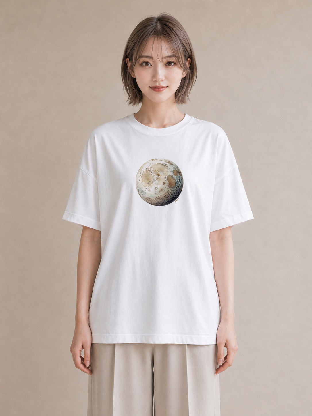Tシャツ レディース 山羊座 星空 宇宙 イラスト 散歩 お出かけ 白T