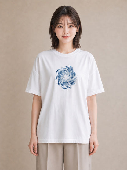 Tシャツ レディース グッピー ペット 動物 イラスト ヴィンテージ風 カジュアルコーデ 買い物 白T
