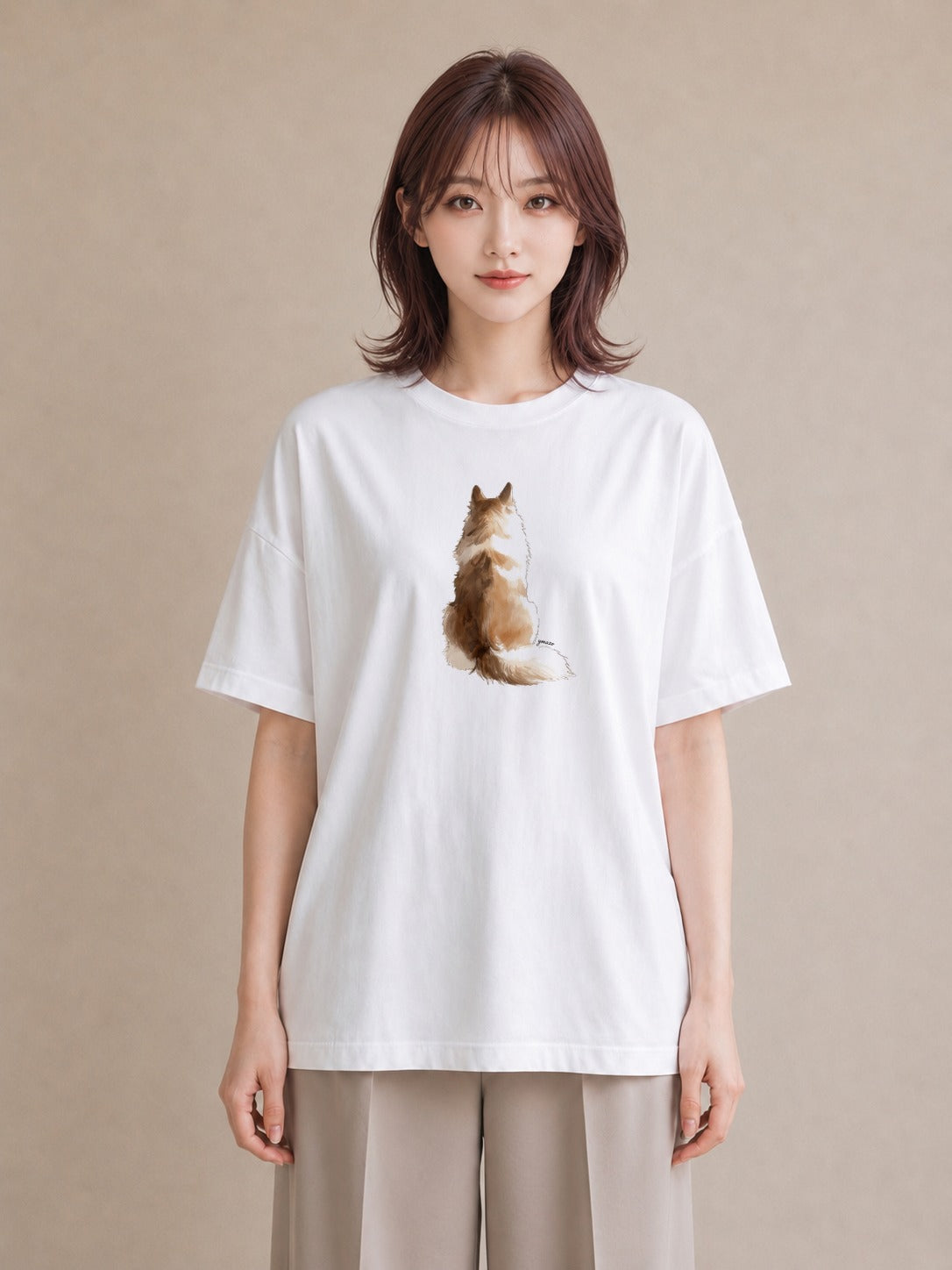 半袖Tシャツ レディース 子犬 犬 いぬ イラスト 北欧風 週末コーデ 敬老の日 白T