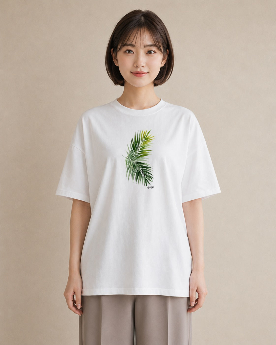 デザインTシャツ レディース シダ 植物 ボタニカル イラスト 姉妹 送別ギフト 白T