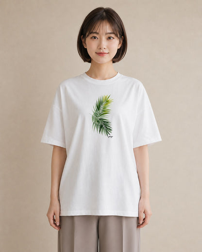 デザインTシャツ レディース シダ 植物 ボタニカル イラスト 姉妹 送別ギフト 白T