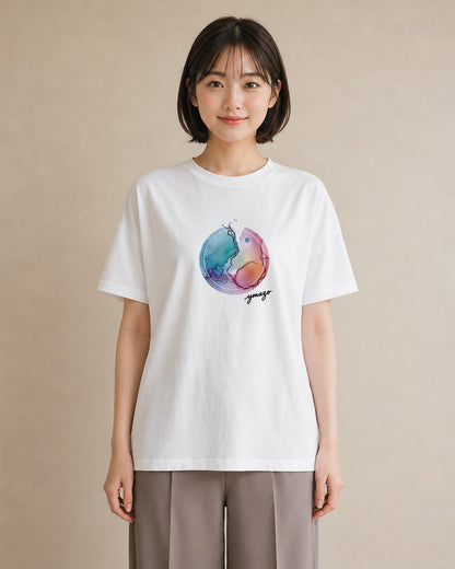 Tシャツ レディース 魚座 星空 宇宙 イラスト ヴィンテージ風 旅行用 海 白T