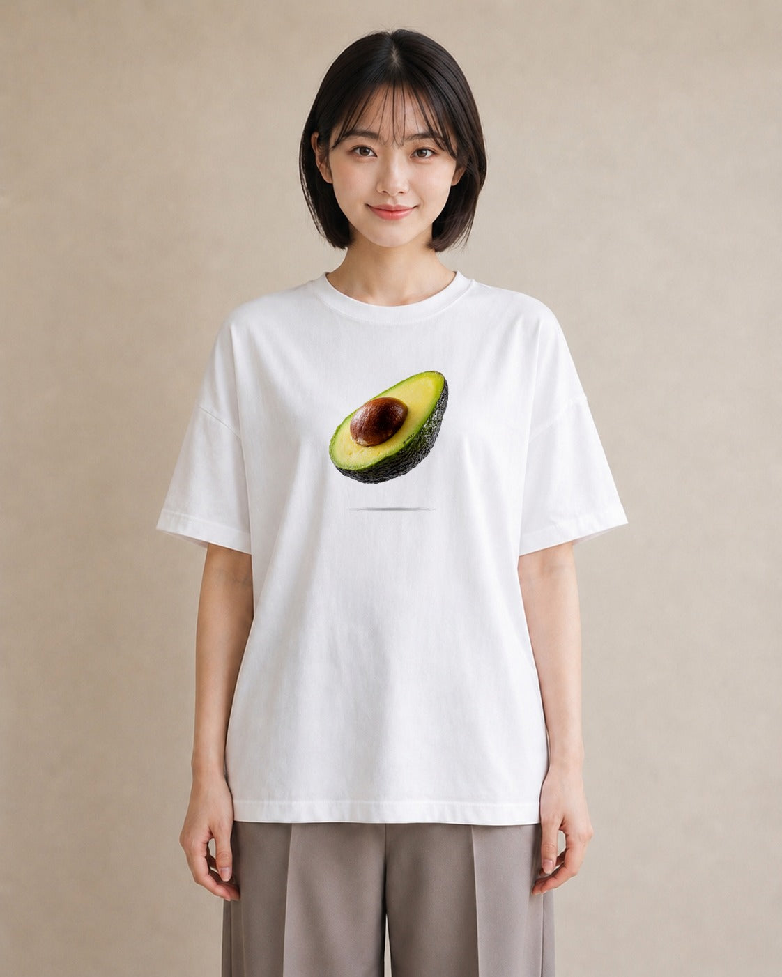 プリントTシャツ レディース アボカド 食べ物 フード イラスト シンプル 在宅 公園 白T