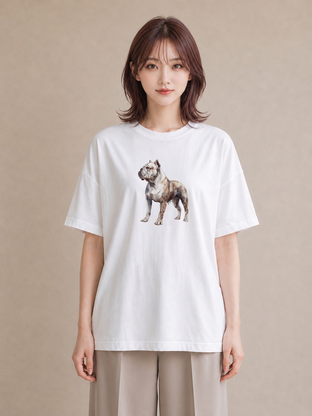 グラフィックTシャツ レディース 老犬 犬 いぬ イラスト フェミニン 送別ギフト 通勤 白T
