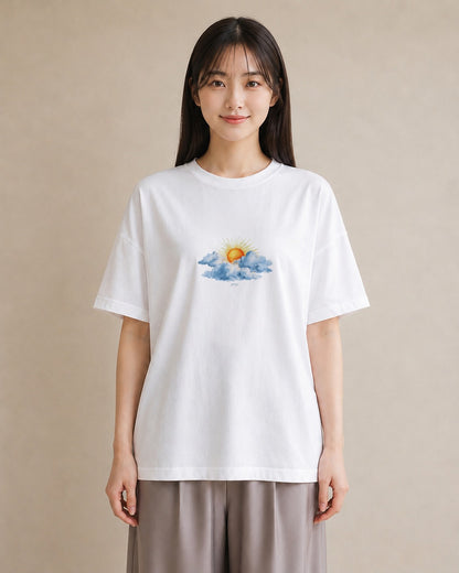 半袖Tシャツ レディース 空 星空 宇宙 イラスト ミニマル 社会人 女性 白T