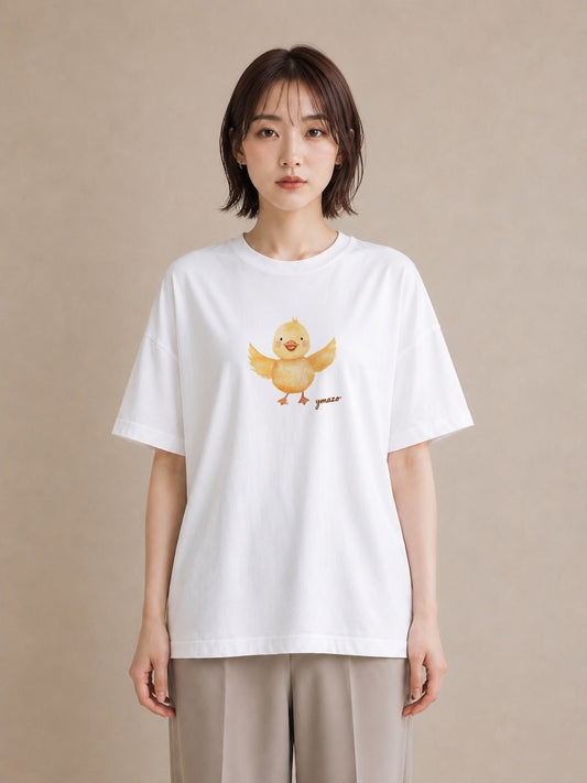 半袖Tシャツ レディース シマエナガ しまえなが 動物 アニマル イラスト 旅行コーデ 旅行 母娘コーデ 白T