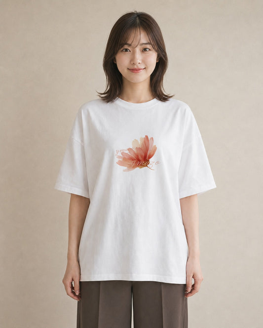 グラフィックTシャツ レディース たんぽぽ 花 花柄 イラスト 韓国風 春服 ミセス 白T