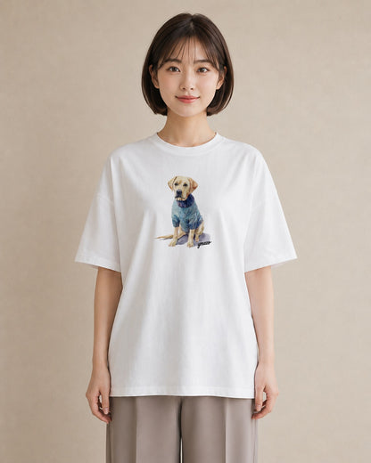 デザインTシャツ レディース 犬好き 犬 いぬ イラスト レトロ 親子 20代 白T