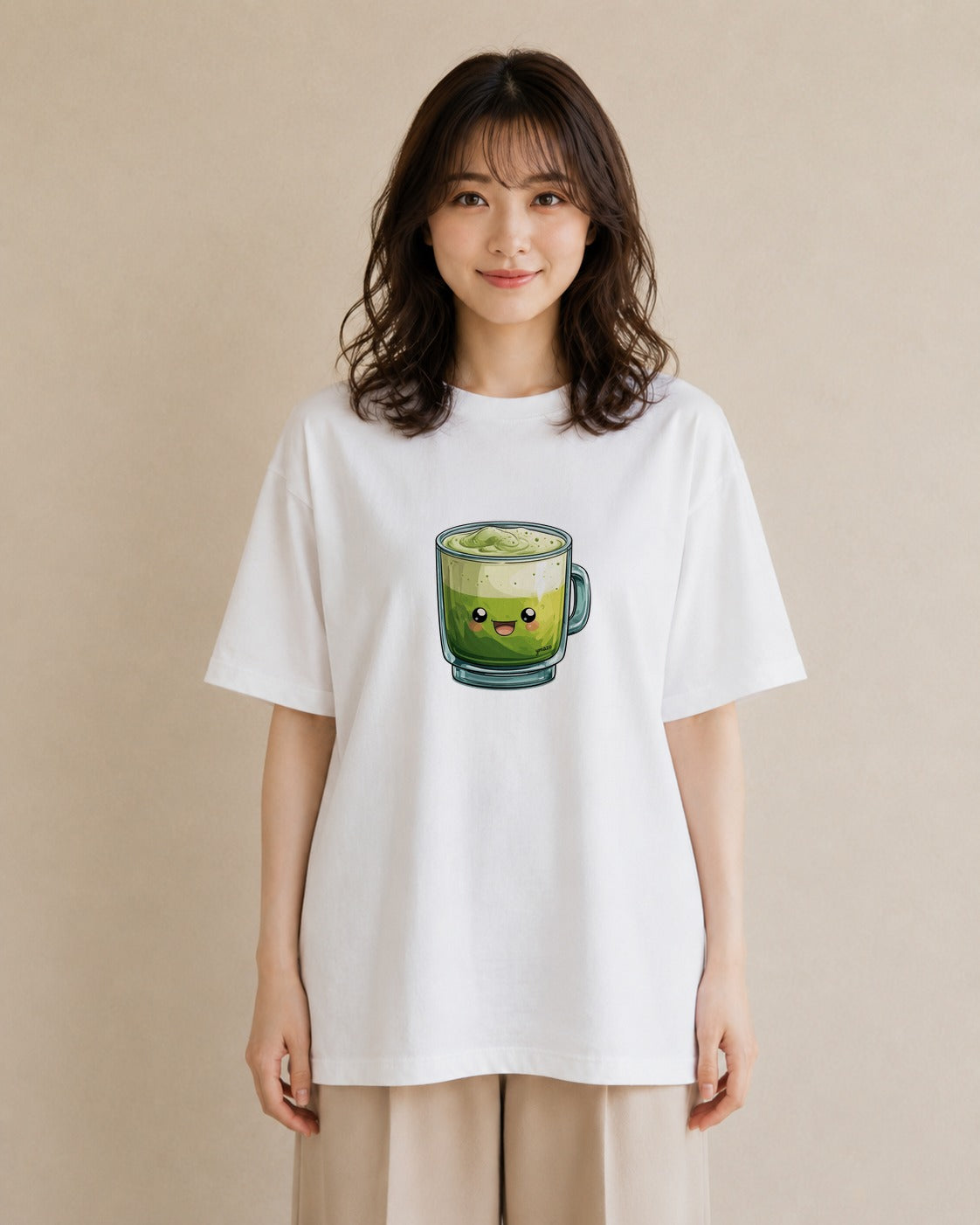 プリントTシャツ レディース 抹茶 食べ物 フード イラスト シック 旅行用 海 白T