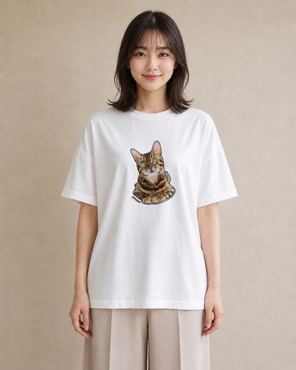 Tシャツ レディース 肉球 猫 ねこ イラスト ガーリー 社会人 女性 白T