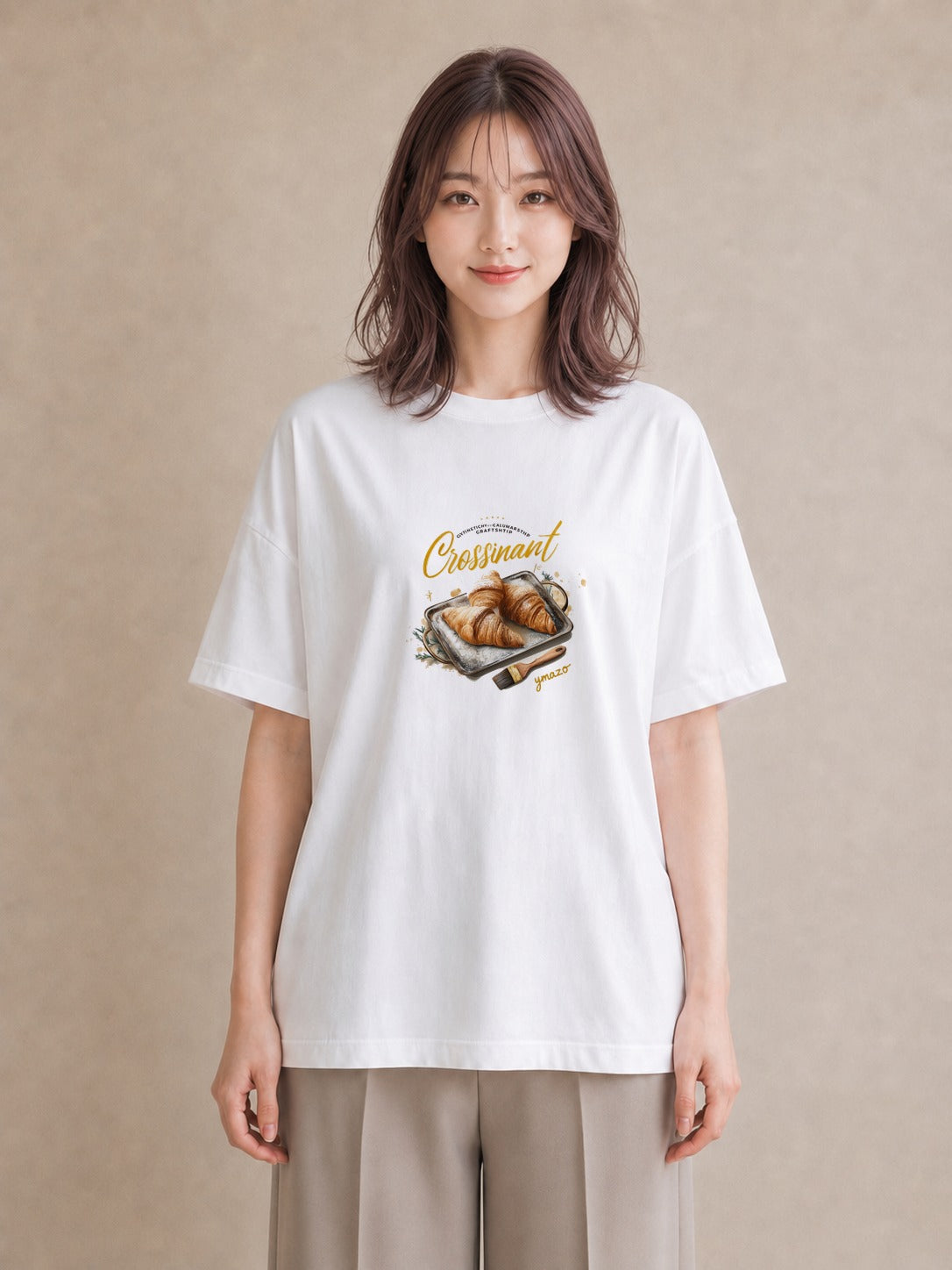 デザインTシャツ レディース パン ベーカリー レトロ イラスト カフェ服 クリスマス 白T