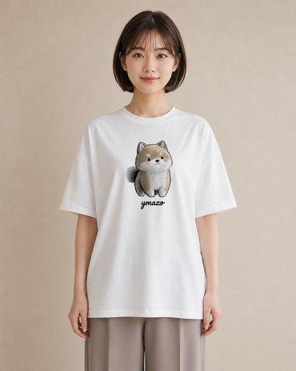グラフィックTシャツ レディース 柴犬 しばいぬ 犬 いぬ イラスト ミニマル 週末コーデ 敬老の日 白T