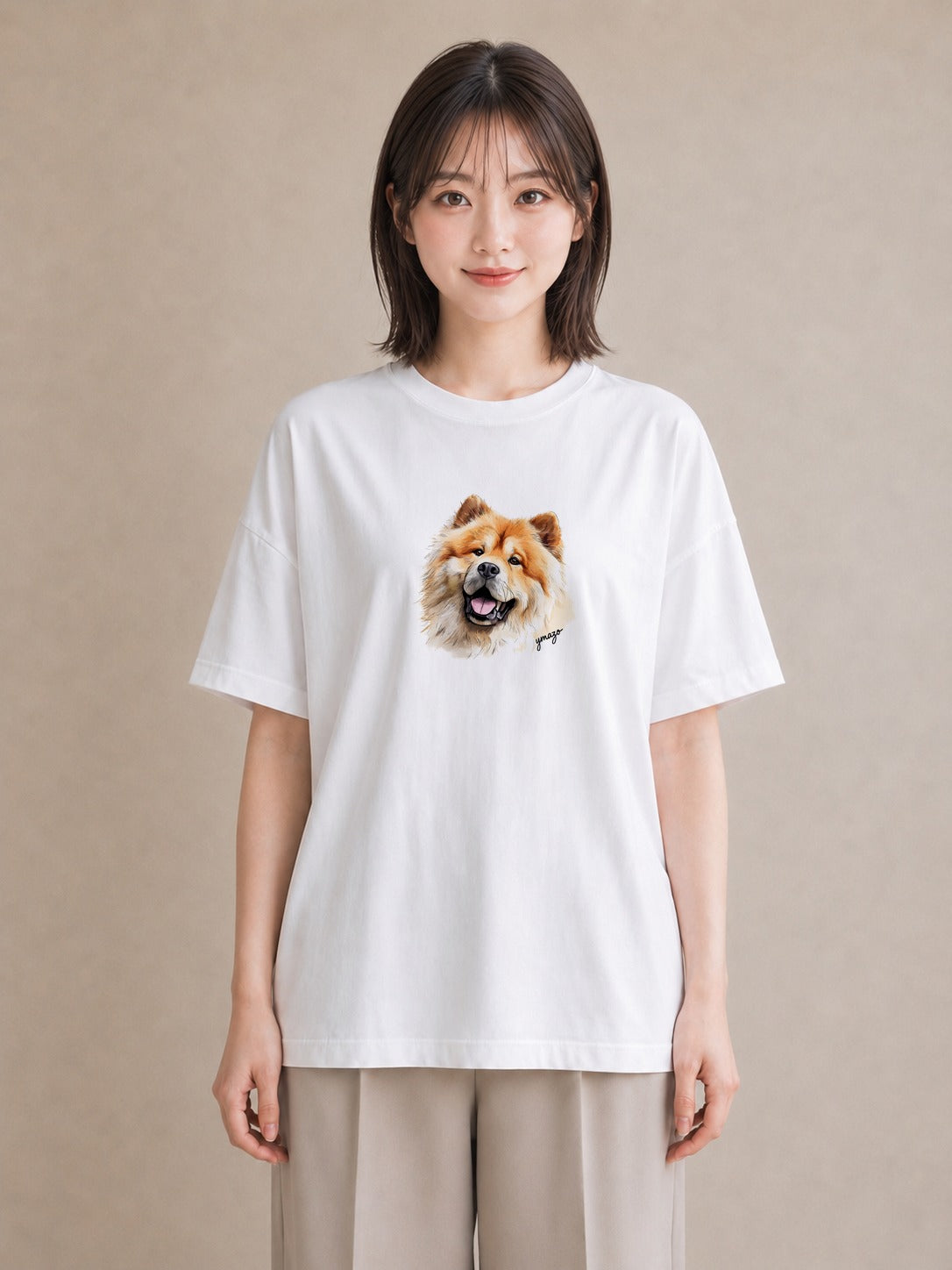 プリントTシャツ レディース 柴犬 しばいぬ 犬 いぬ イラスト こなれ感 散歩 お出かけ 白T