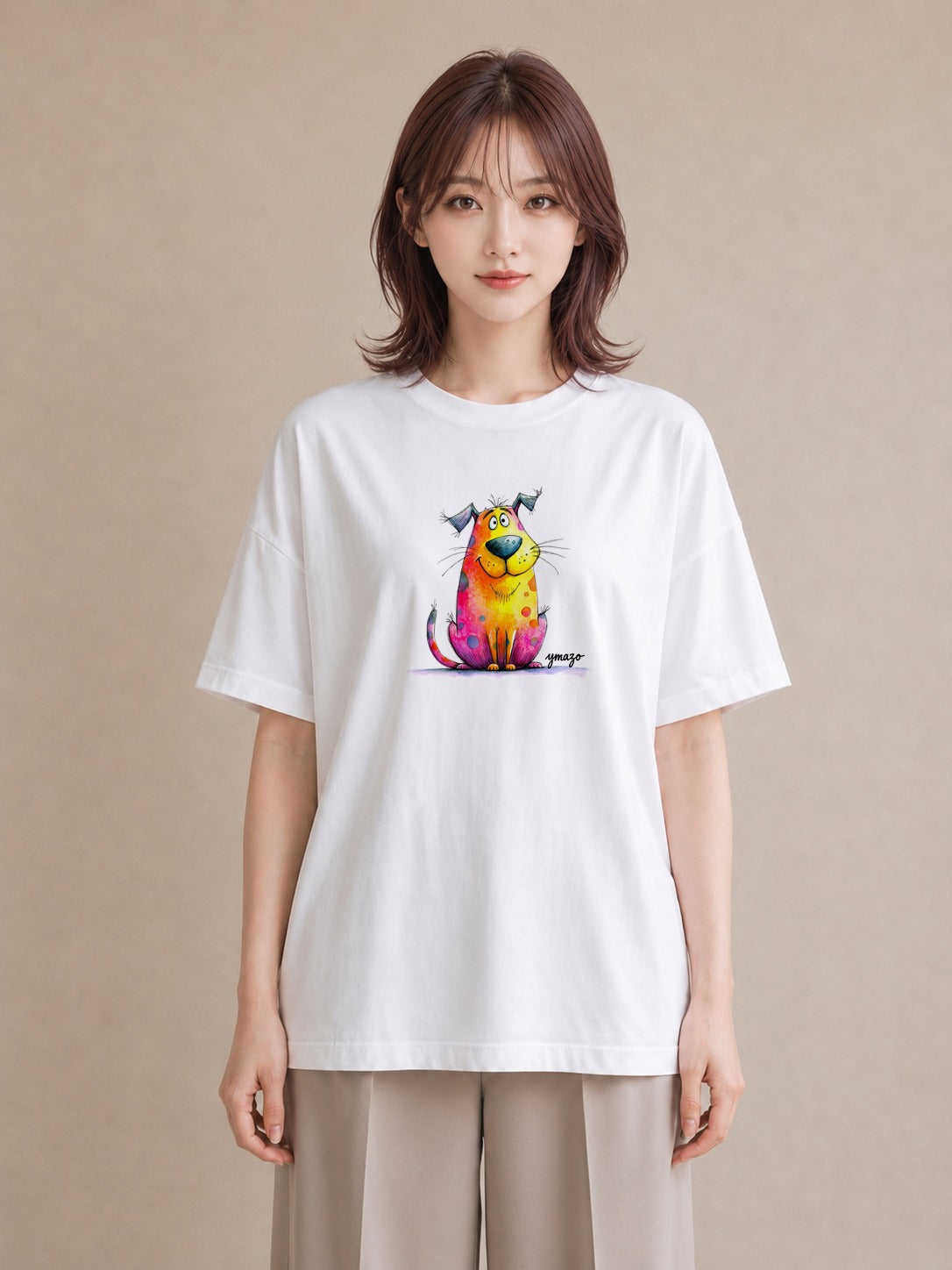 プリントTシャツ レディース 猫の手 猫 ねこ イラスト ポップ ママ カフェ服 白T