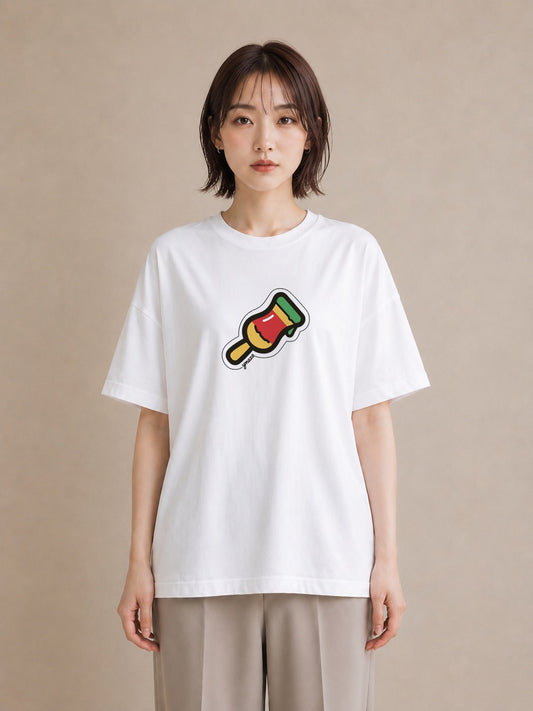 プリントTシャツ レディース アイス 食べ物 フード イラスト きれいめカジュアル 週末コーデ 敬老の日 白T