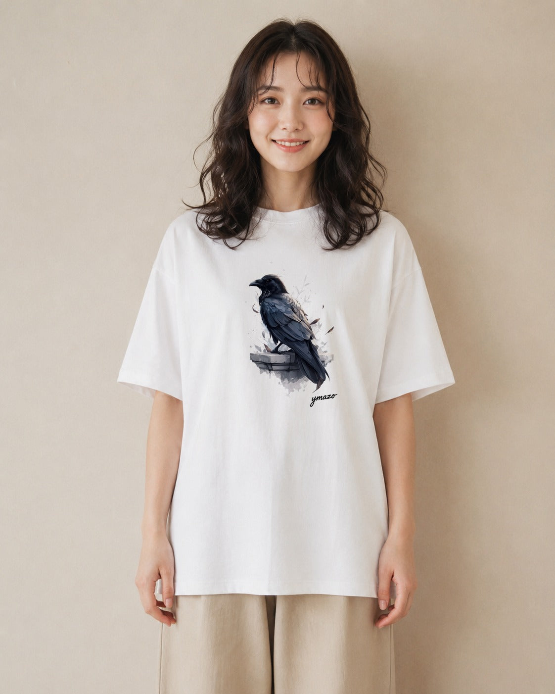 Tシャツ レディース 九官鳥 ペット 動物 イラスト シンプル 旅行 母娘コーデ 白T