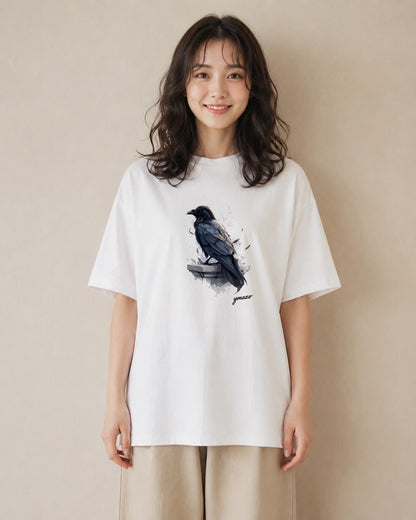 Tシャツ レディース 九官鳥 ペット 動物 イラスト シンプル 旅行 母娘コーデ 白T