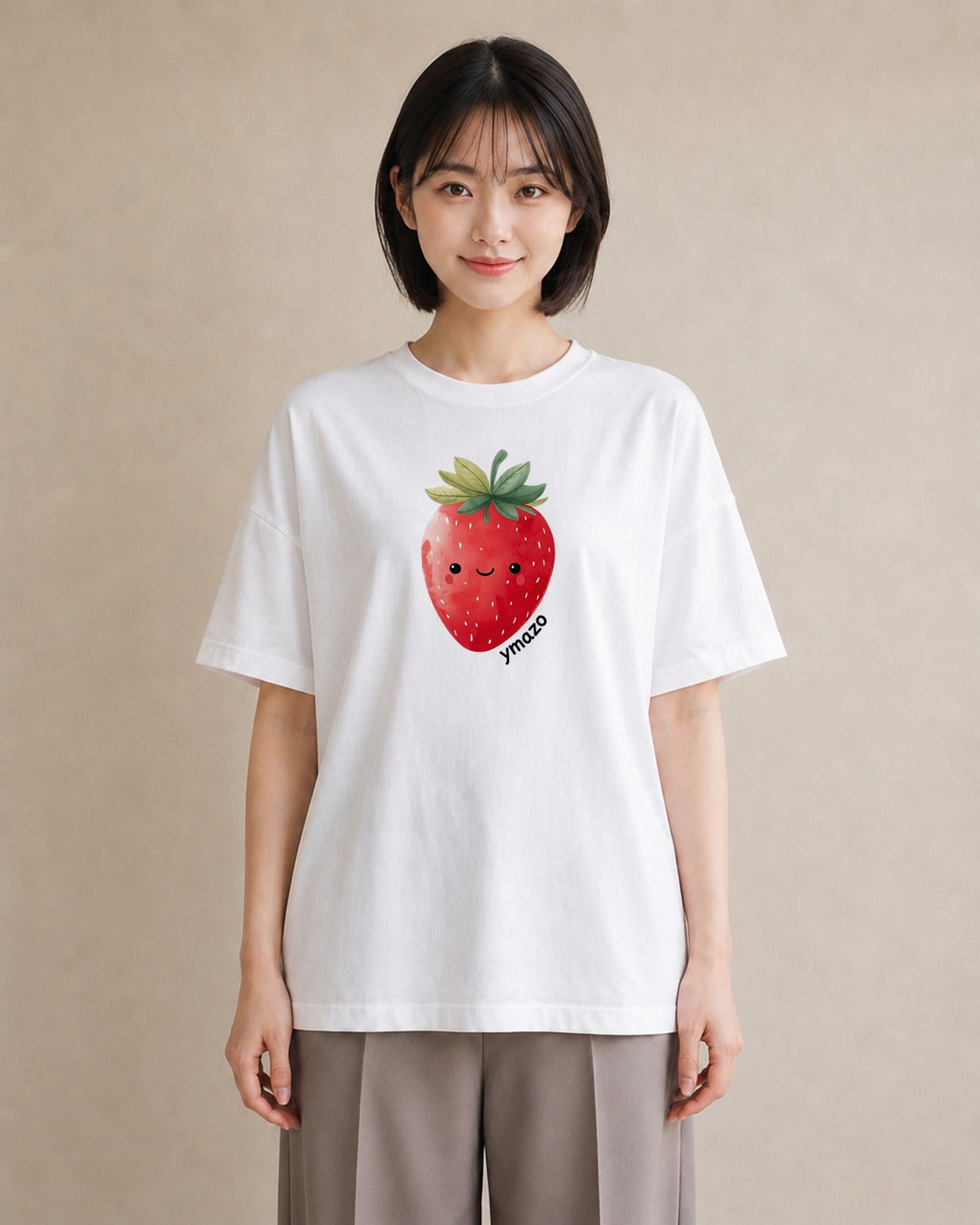 グラフィックTシャツ レディース ショートケーキ 食べ物 フード イラスト きれいめ 母の日 ビーチ 白T