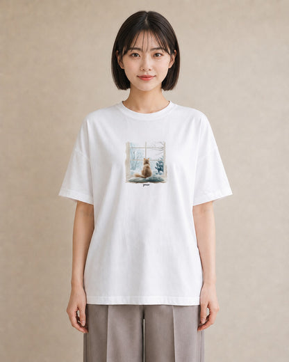 プリントTシャツ レディース ソマリ 猫 ねこ イラスト カジュアル 公園 ママ 白T